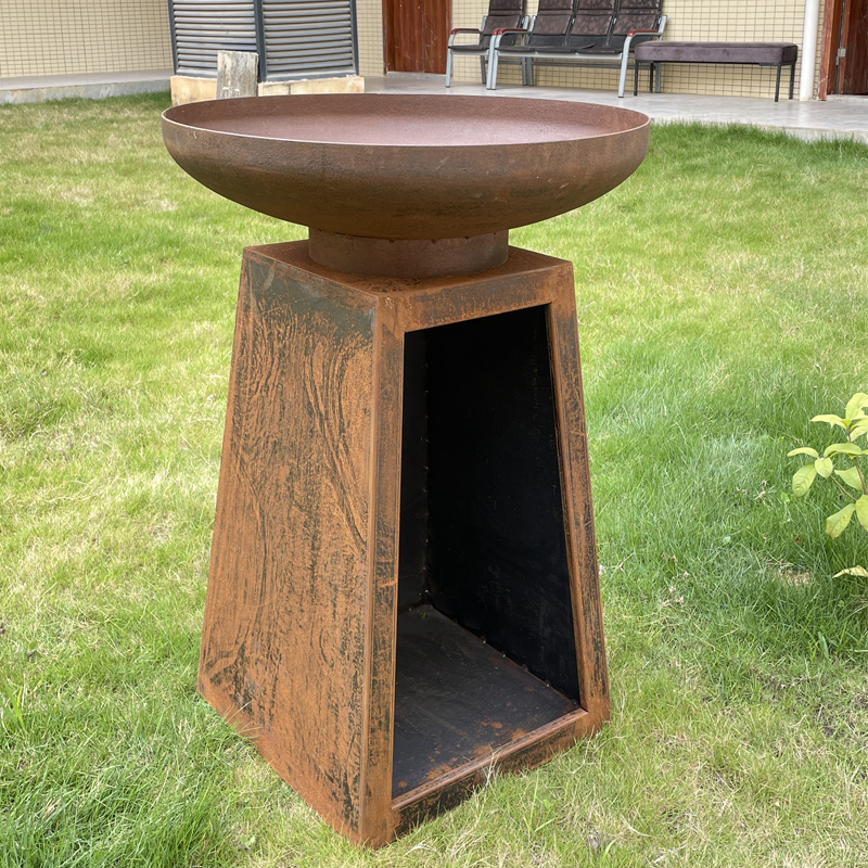 fire pit kit with wood base